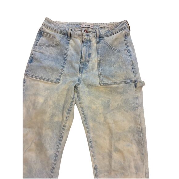 VTG 80s Guess carpenter jeans Barrel Baggy Acid Wash High Waist Ankle Women 29 - Picture 5 of 11